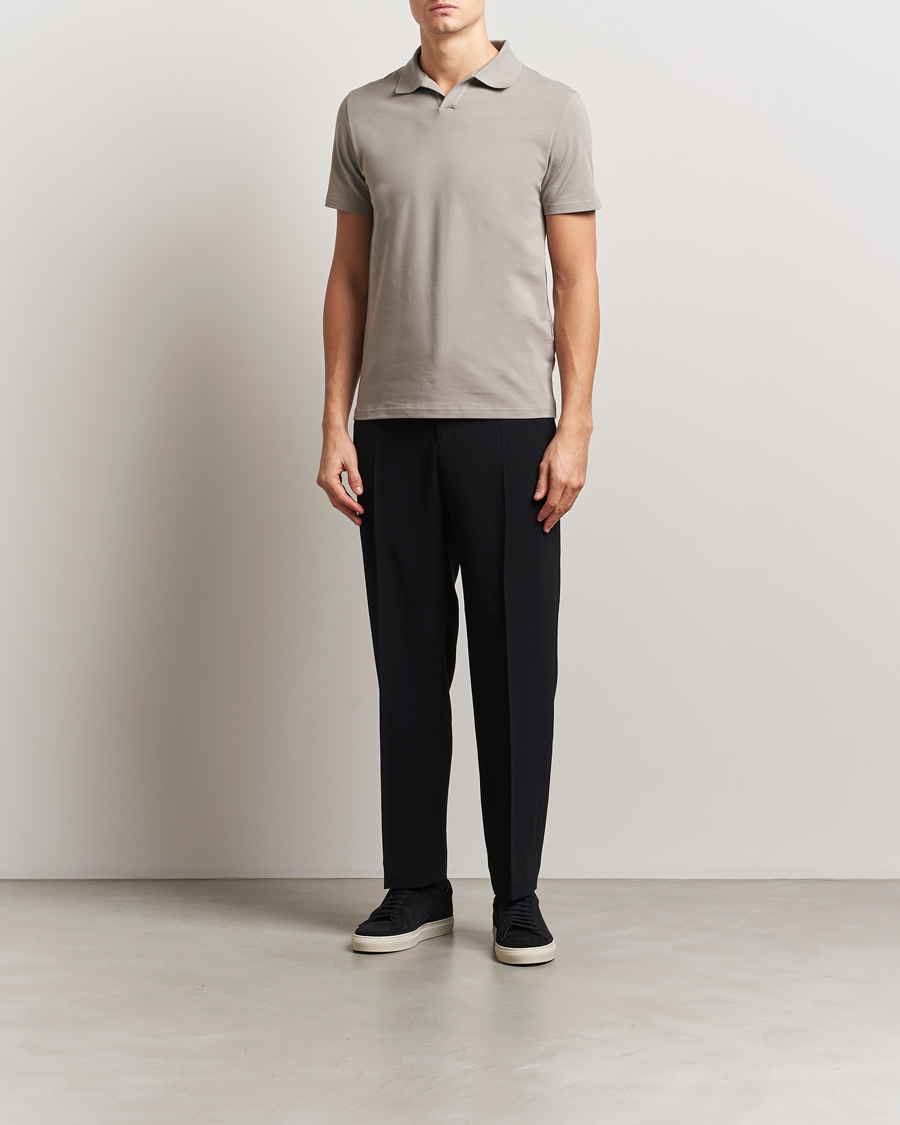 Mies | Pikeet | Filippa K | Soft Lycra Polo T-Shirt Dove Grey