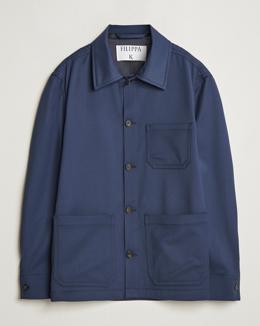 Mies | Takit | Filippa K | Work Shirt Jacket Dusk Blue