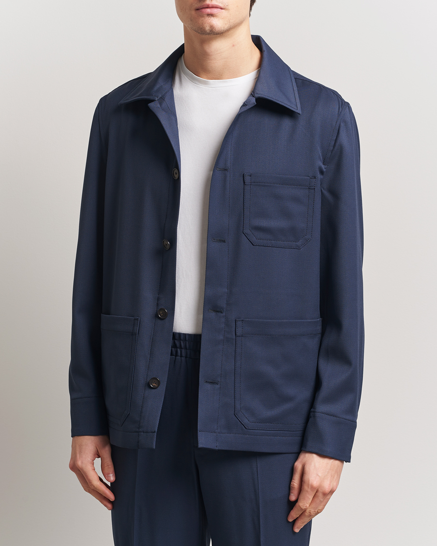 Mies | Takit | Filippa K | Work Shirt Jacket Dusk Blue