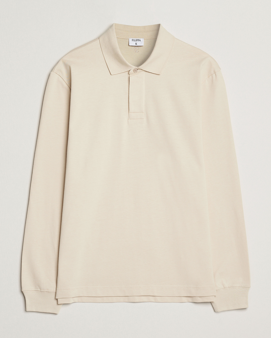 Mies | Puserot | Filippa K | Heavy Cotton Rugby Shirt Cream White