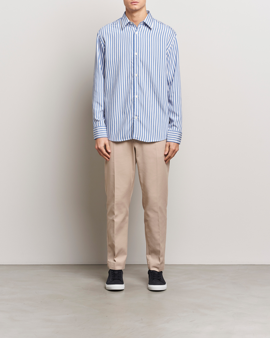 Mies | Kauluspaidat | NN07 | Freddy Twill Striped Shirt Blue/White