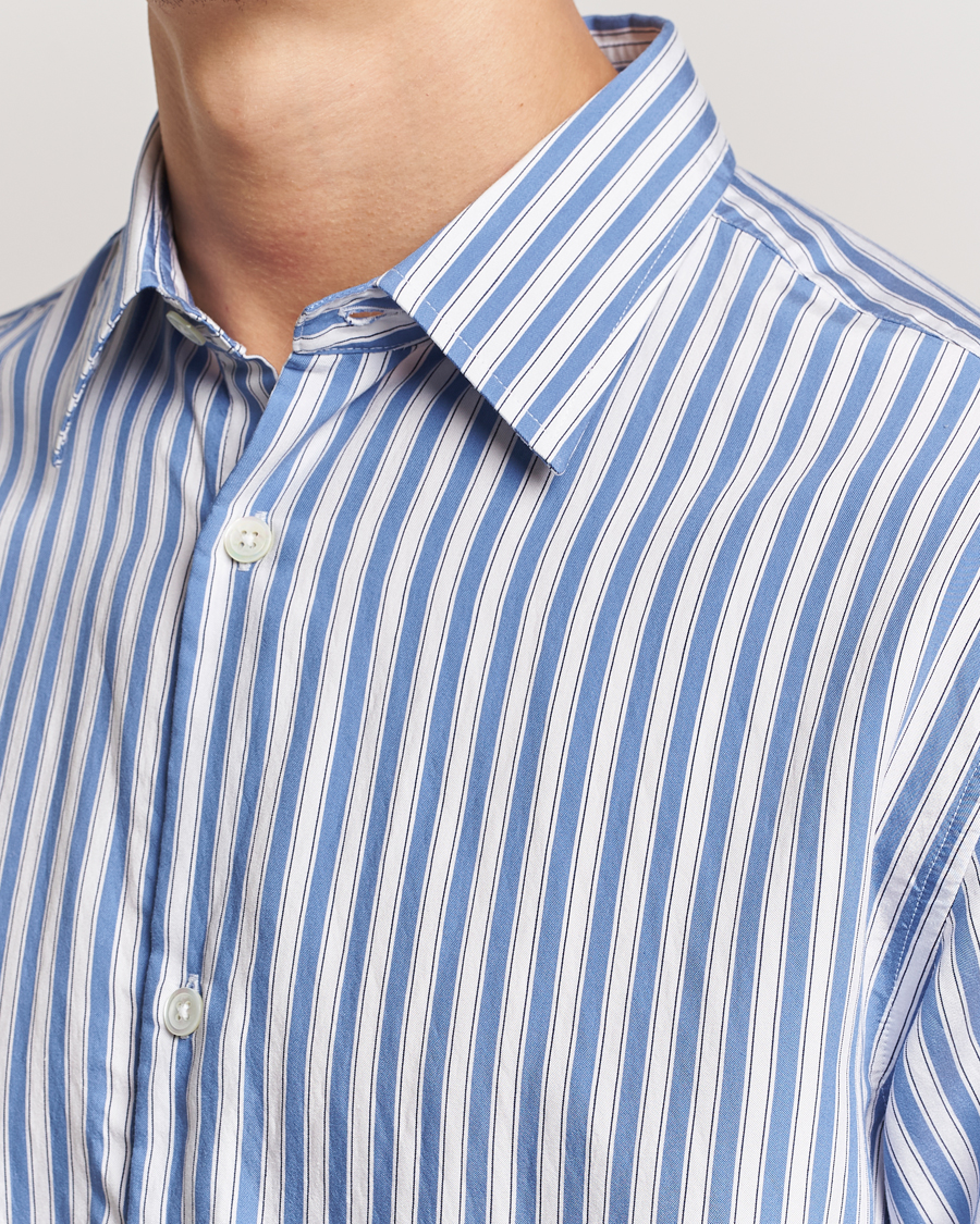 Mies | Kauluspaidat | NN07 | Freddy Twill Striped Shirt Blue/White