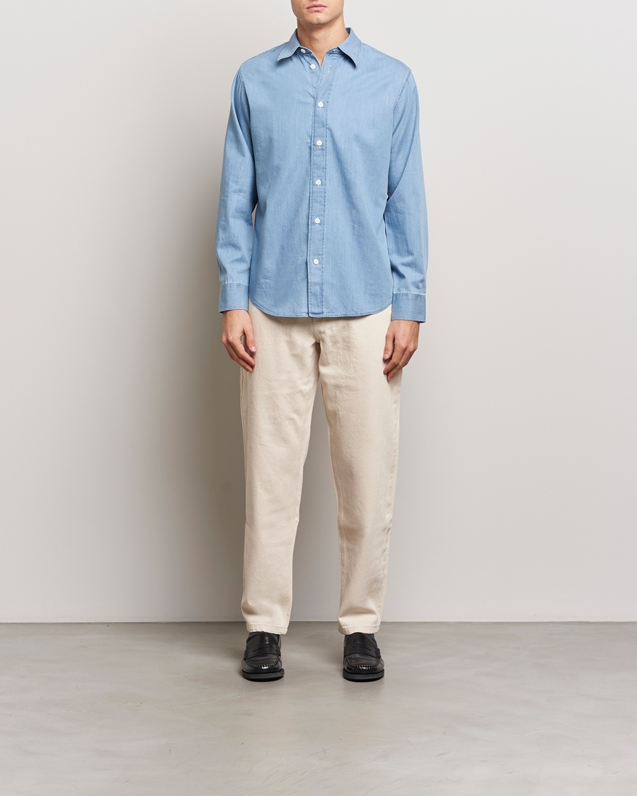 Mies | Kauluspaidat | NN07 | Colby Denim Shirt Bleached Indigo