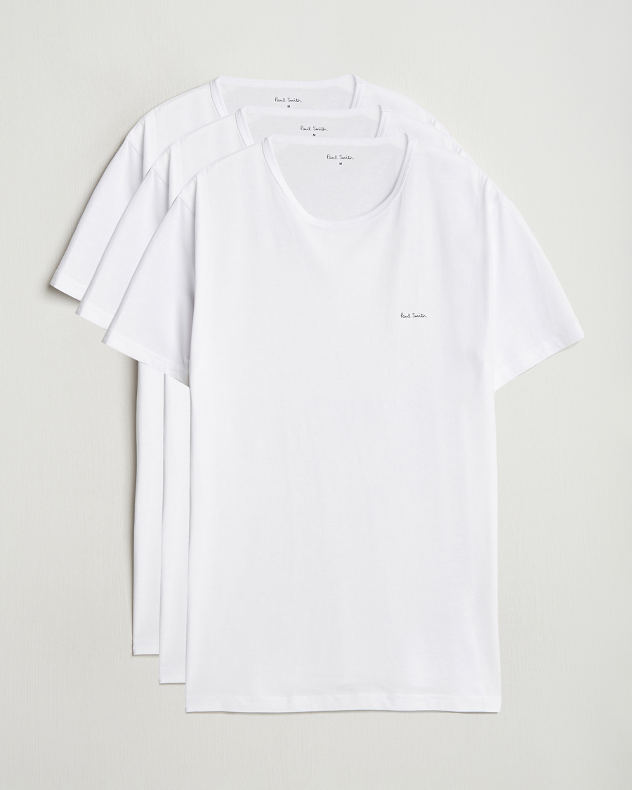Mies | T-paidat | Paul Smith | 3-Pack Crew Neck T-Shirt White