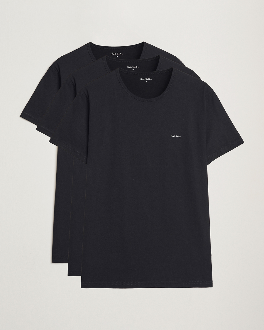 Mies | T-paidat | Paul Smith | 3-Pack Crew Neck T-Shirt Black