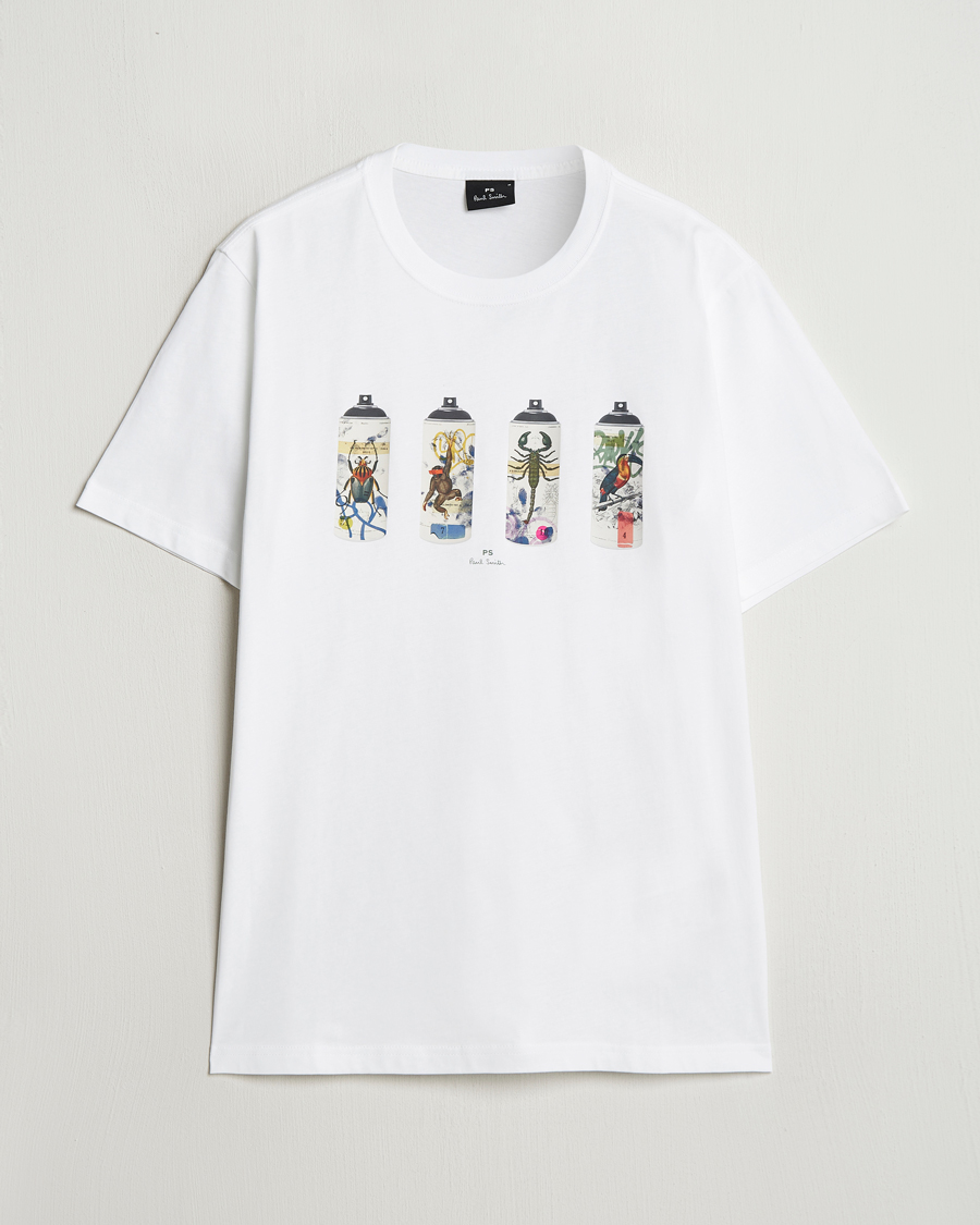 Mies | T-paidat | PS Paul Smith | Spray Cans Crew Neck T-Shirt White