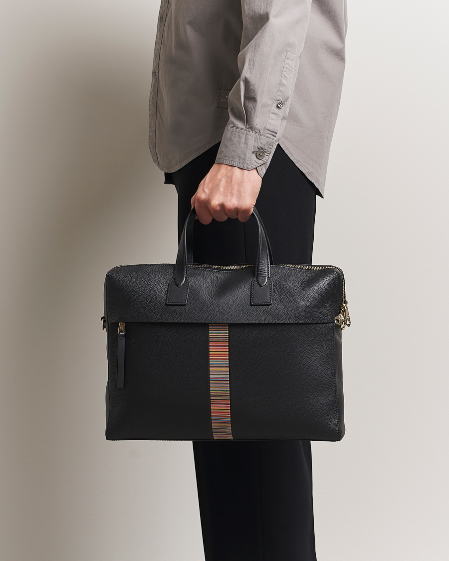 Mies | Laukut | Paul Smith | Paul SmithSignature Trim BriefcaseBlack