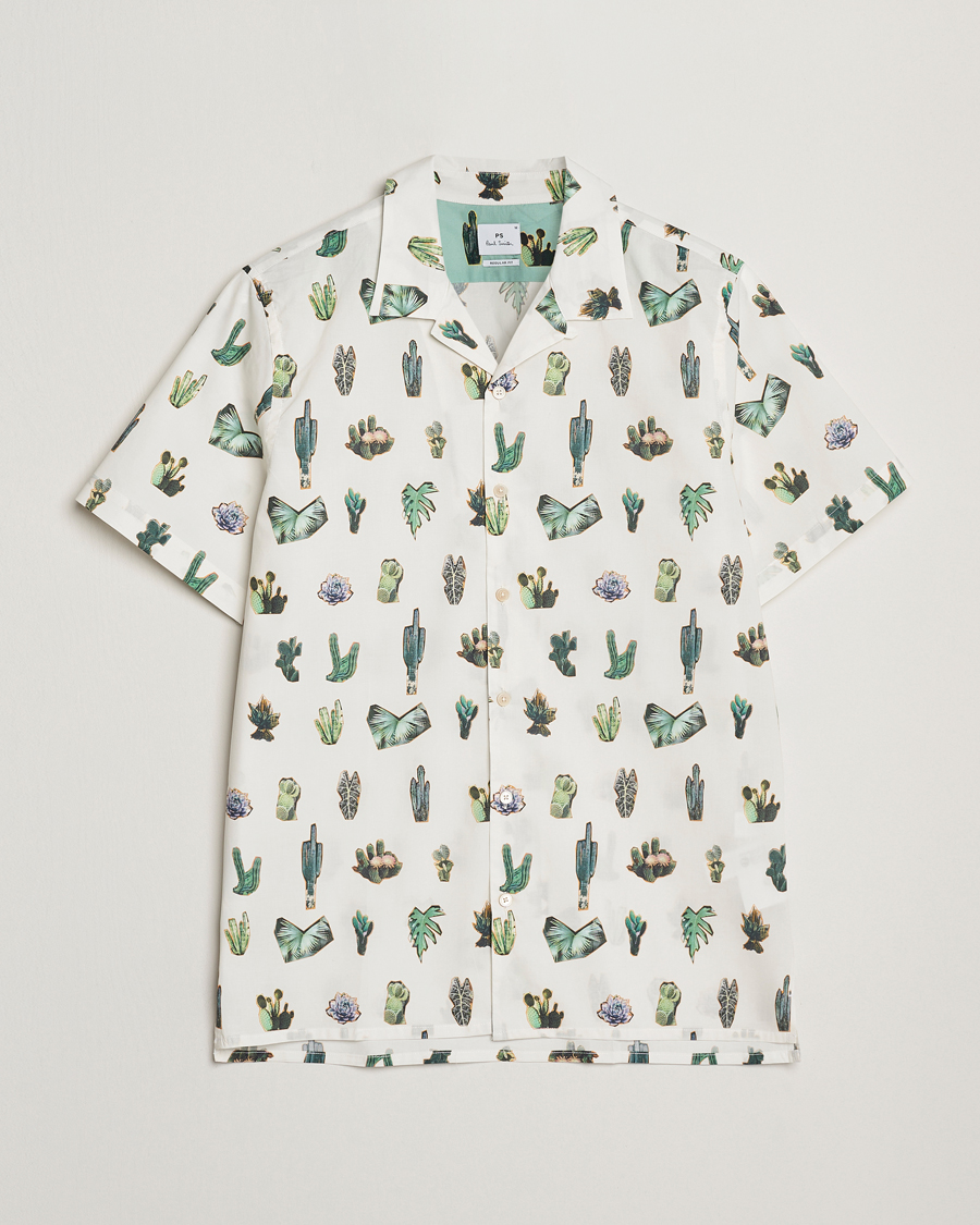Mies | Kauluspaidat | PS Paul Smith | Cactus Line Up Short Sleeve Shirt White