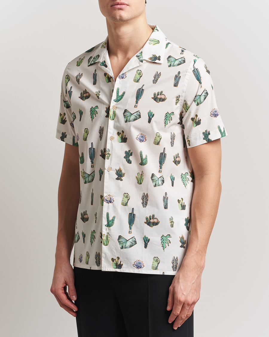 Mies | Kauluspaidat | PS Paul Smith | Cactus Line Up Short Sleeve Shirt White