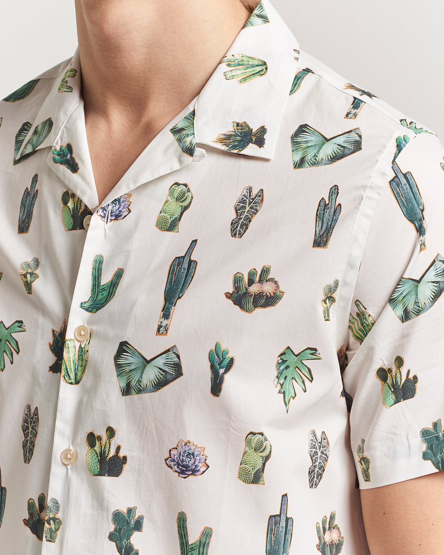 Mies | Kauluspaidat | PS Paul Smith | Cactus Line Up Short Sleeve Shirt White