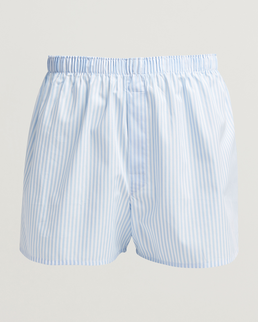 Mies | Alusvaatteet | Sunspel | Classic Woven Cotton Boxer Shorts Light Blue