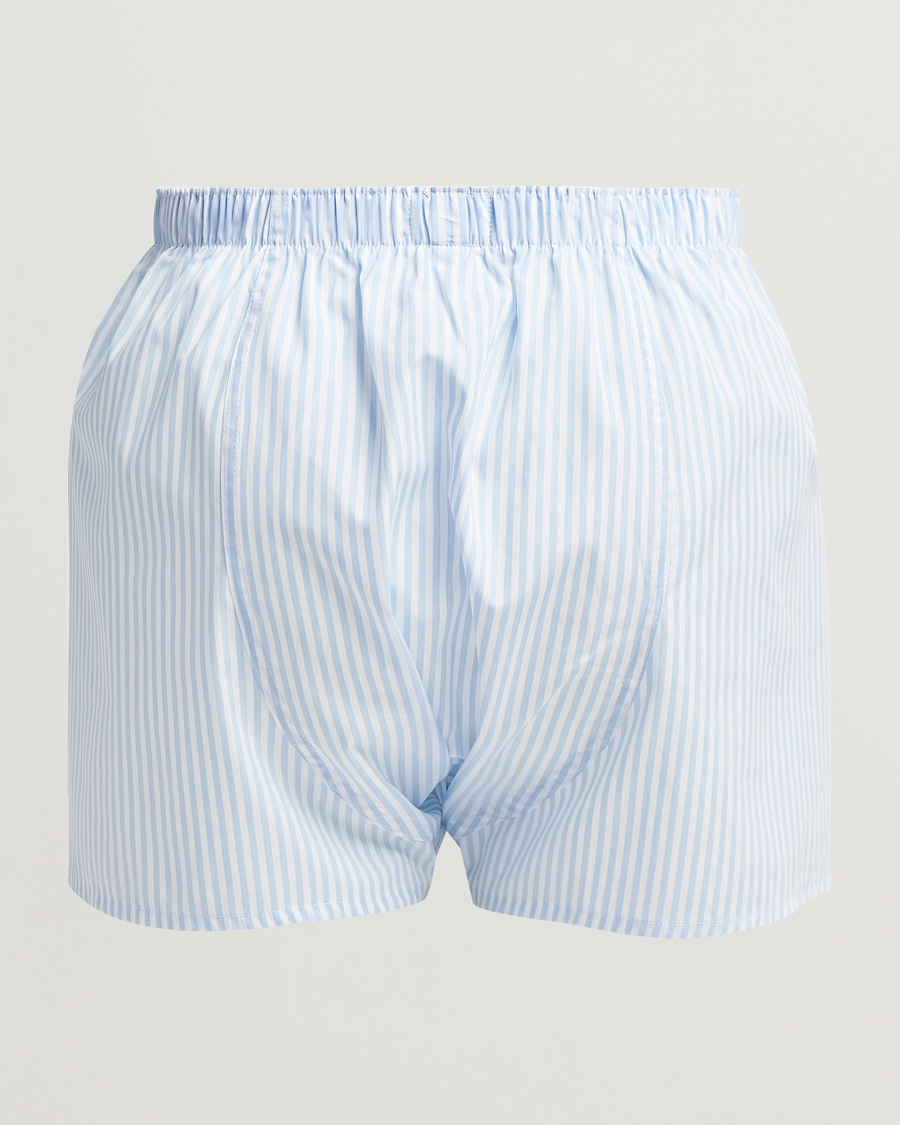 Mies | Alusvaatteet | Sunspel | Classic Woven Cotton Boxer Shorts Light Blue