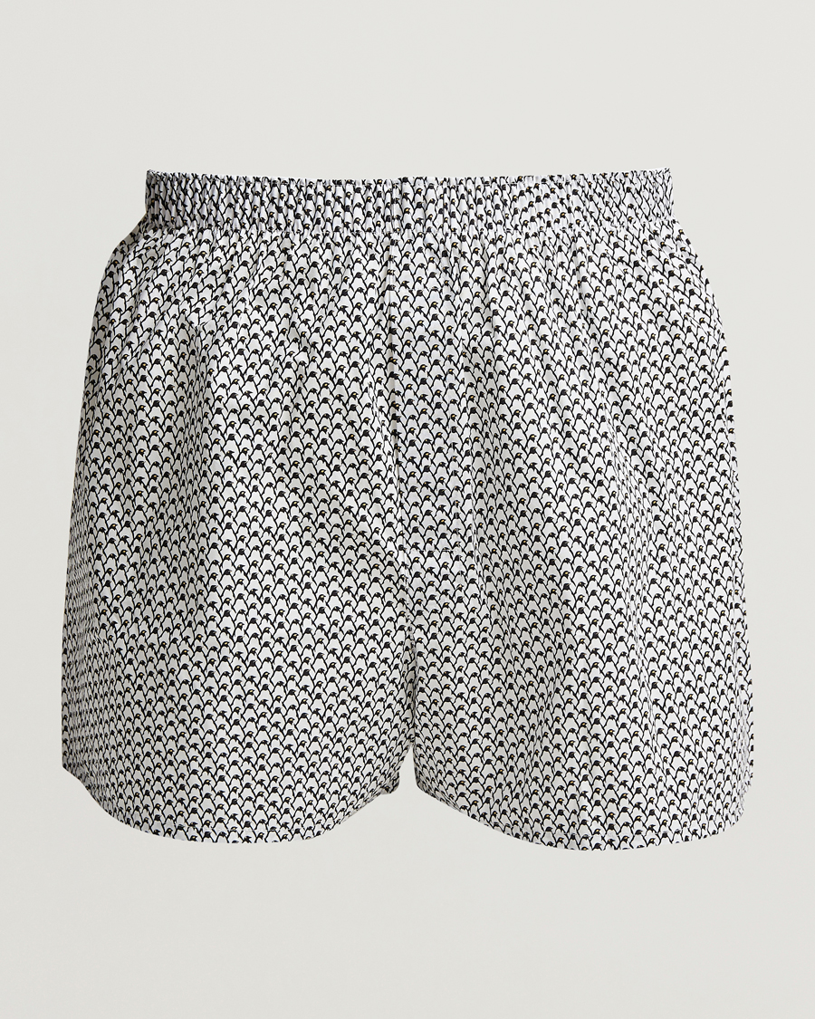 Mies | Alusvaatteet | Sunspel | Printed Woven Cotton Boxer Shorts Penguin