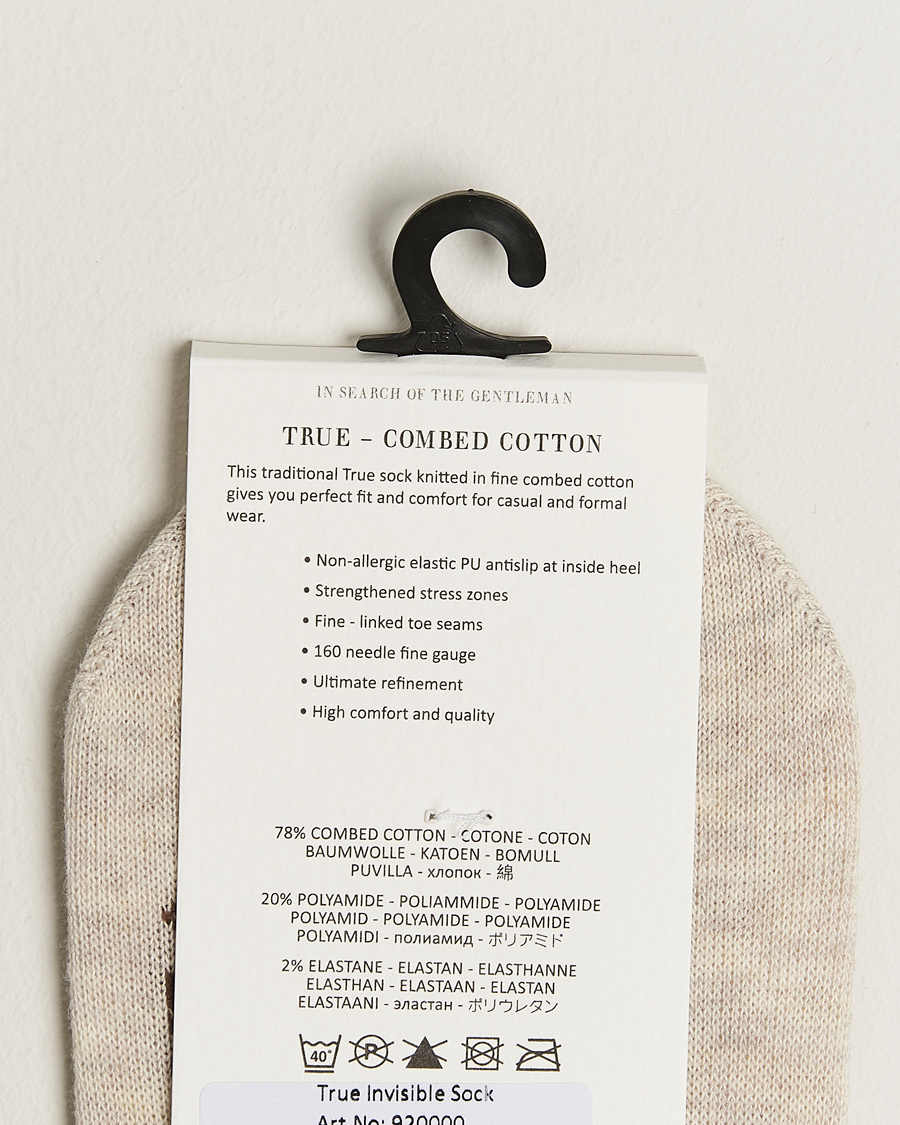Mies | Alusvaatteet | Amanda Christensen | 3-Pack True Cotton Invisible Socks Sand Melange