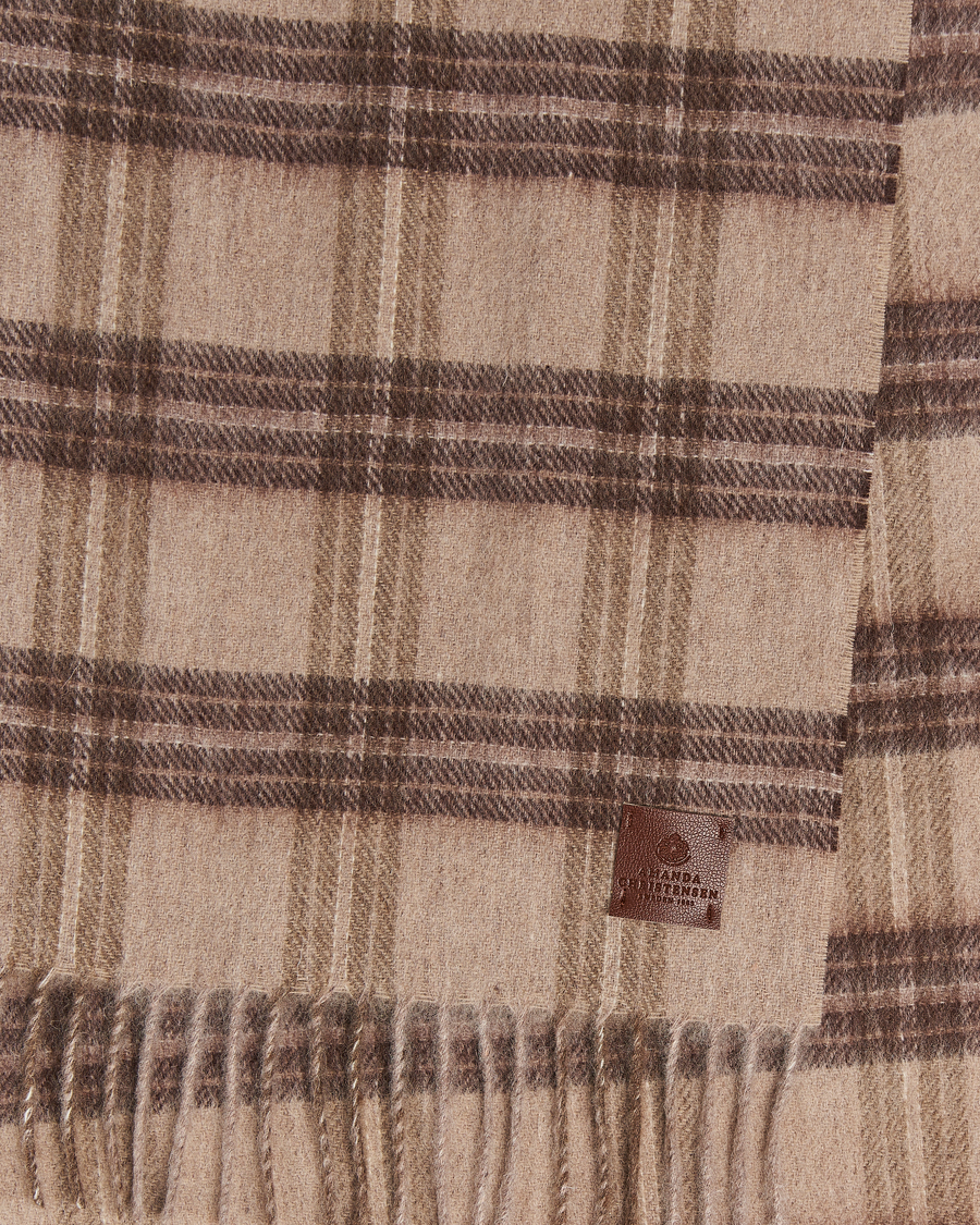 Mies | Amanda Christensen Wool Checked Scarf Beige Melange | Amanda Christensen | Wool Checked Scarf Beige Melange