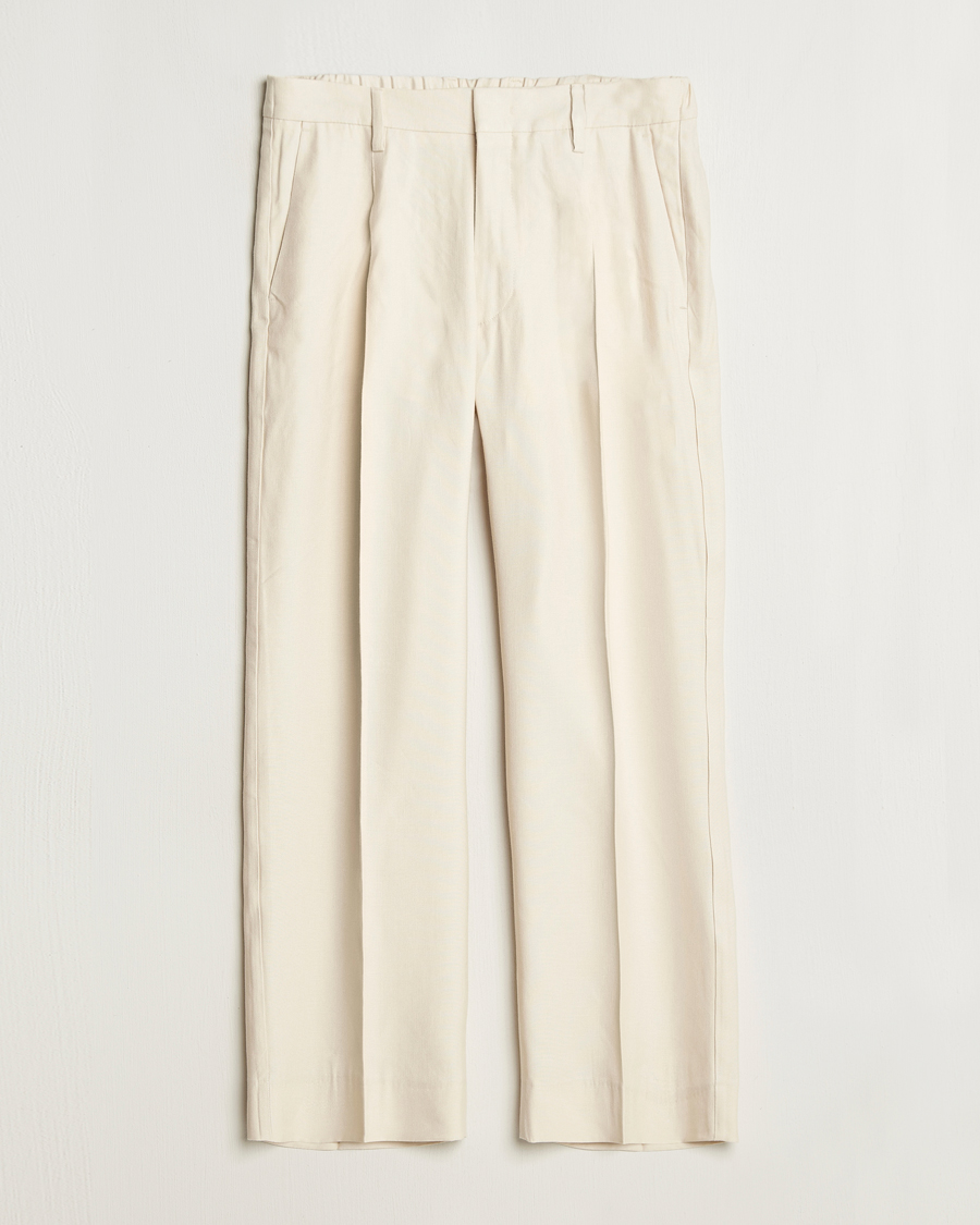 Mies | Housut | NN07 | Kay Linen/Viscose Drawstring Trousers Ivory