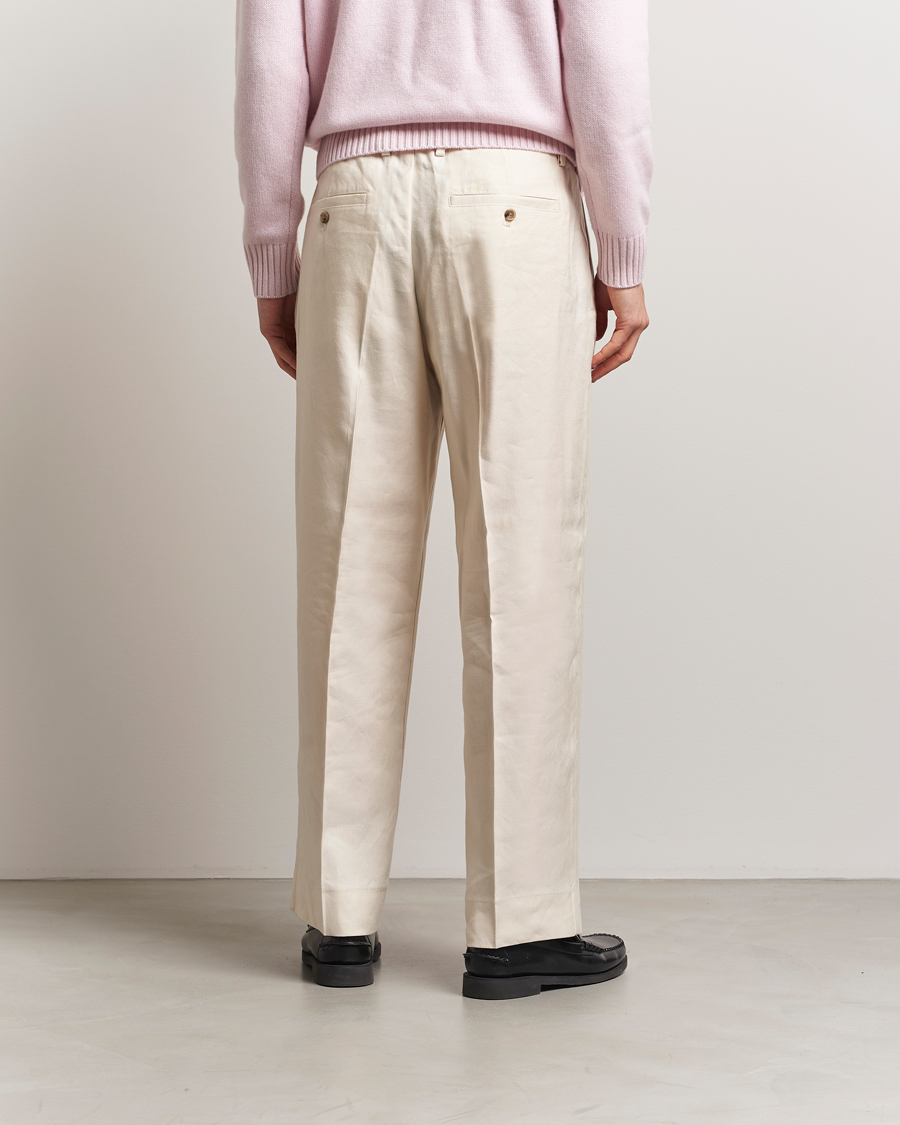 Mies | Housut | NN07 | Kay Linen/Viscose Drawstring Trousers Ivory