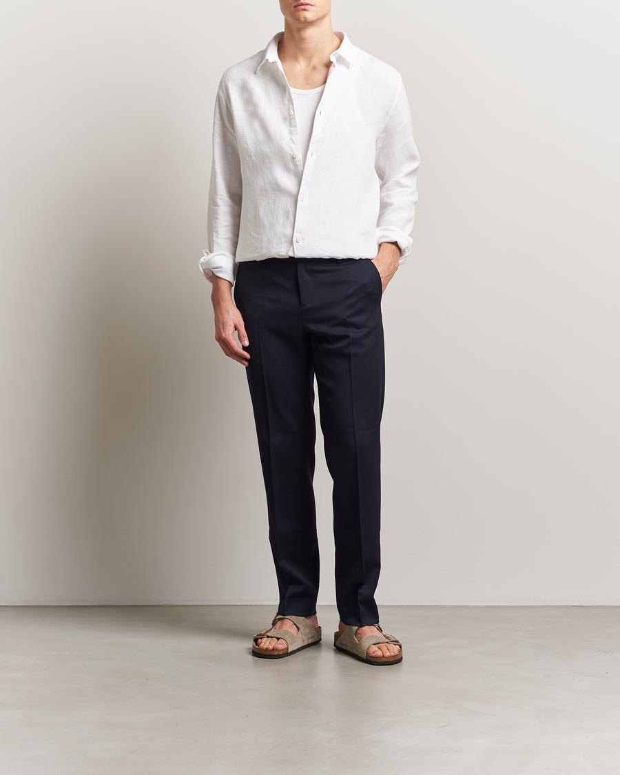 Mies | Kauluspaidat | NN07 | Enzo Linen Shirt White