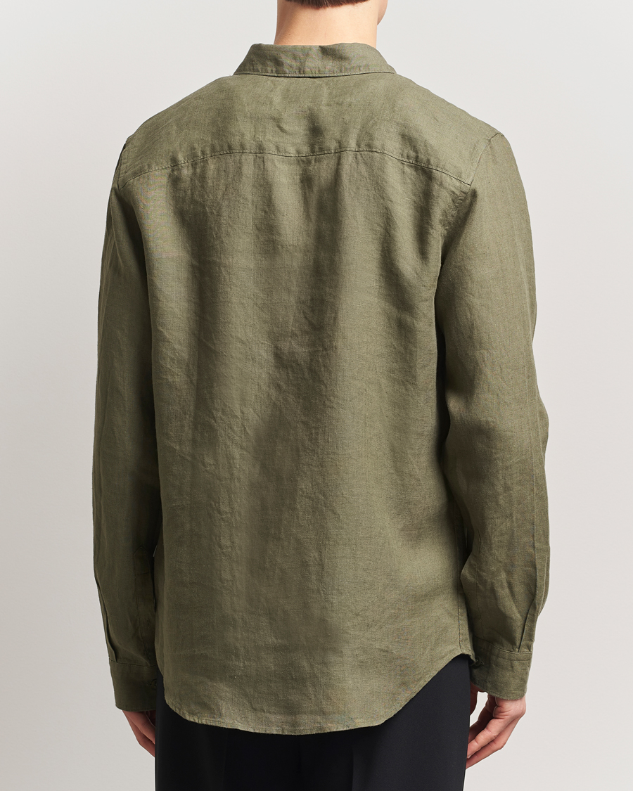 Mies | Kauluspaidat | NN07 | Enzo Linen Shirt Capers Green