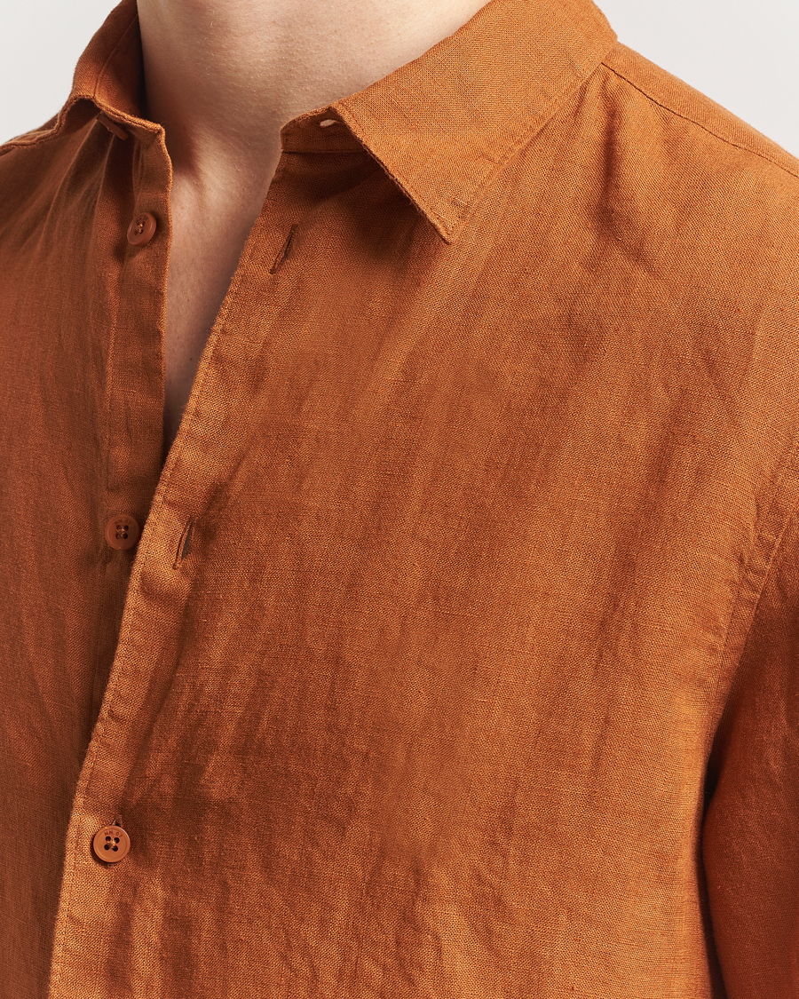 Mies | Kauluspaidat | NN07 | Enzo Linen Shirt Caramel