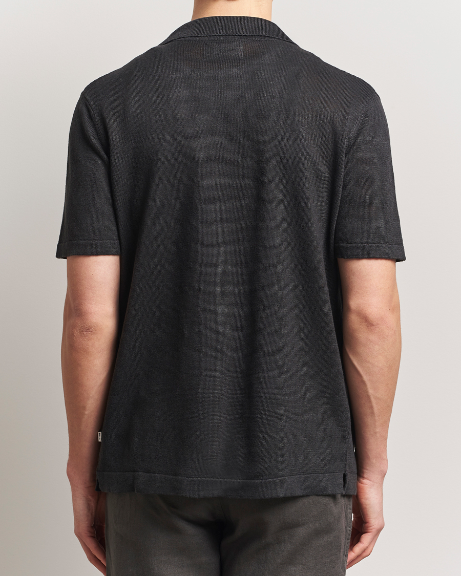 Mies | Kauluspaidat | NN07 | Henry Printed Knitted Short Sleeve Shirt Black