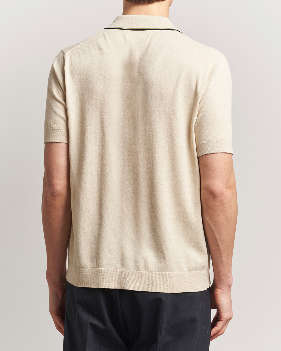 Mies | Kauluspaidat | NN07 | Nolan Paspoal Knitted Short Sleeve Shirt Ecru