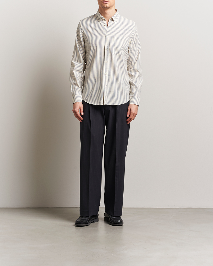 Mies | Kauluspaidat | NN07 | Arne Tencel Shirt Sea Stripe