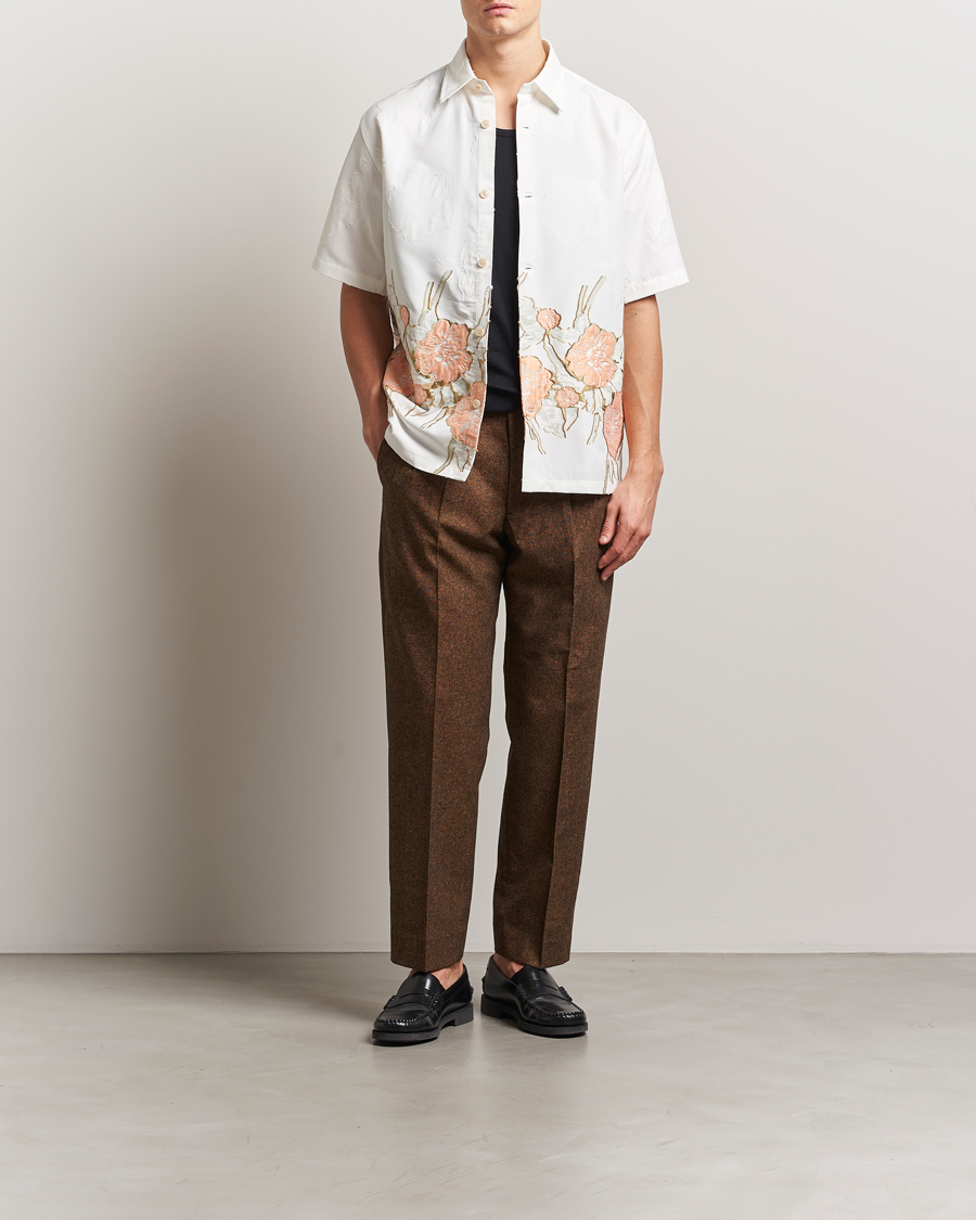 Mies | Kauluspaidat | NN07 | Freddy Flower Short Sleeve Shirt White Multi