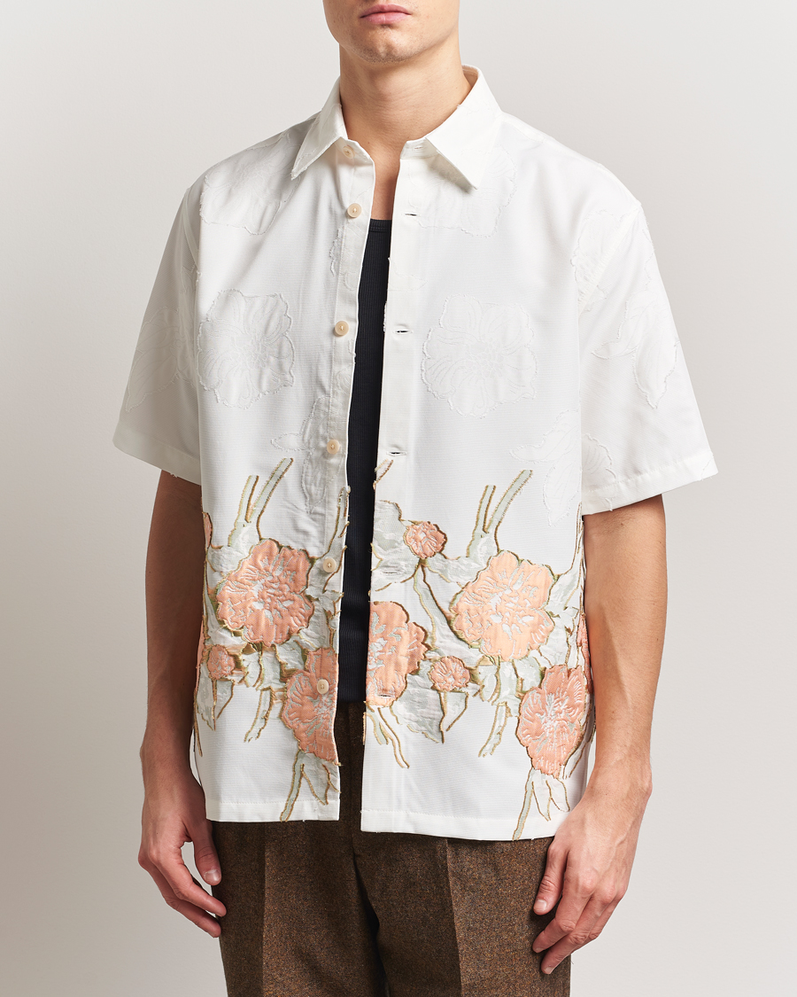 Mies | Kauluspaidat | NN07 | Freddy Flower Short Sleeve Shirt White Multi