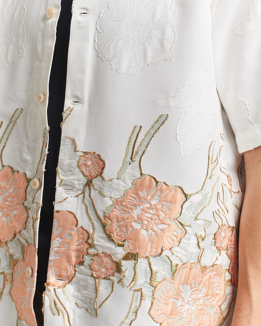 Mies | Kauluspaidat | NN07 | Freddy Flower Short Sleeve Shirt White Multi