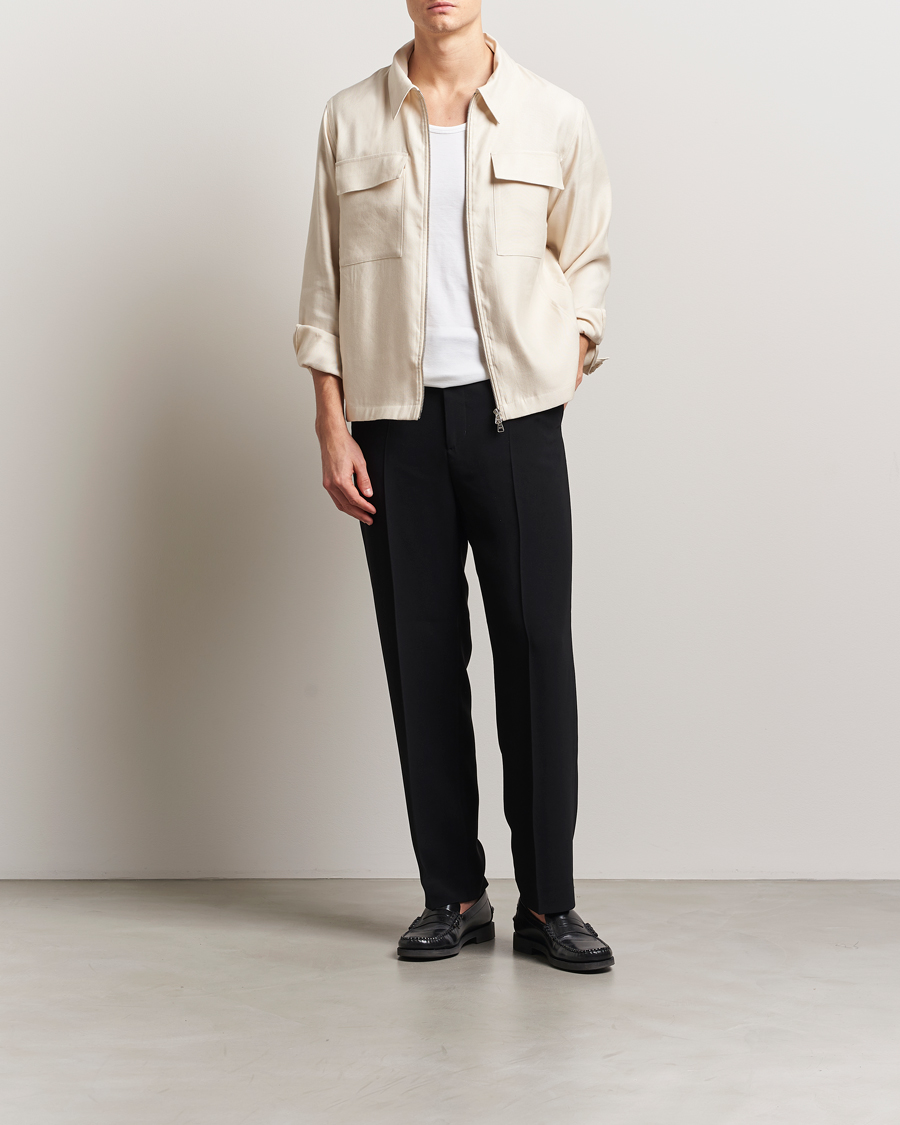 Mies | Kauluspaidat | NN07 | Alban Cotton/Linen Overshirt Ivory
