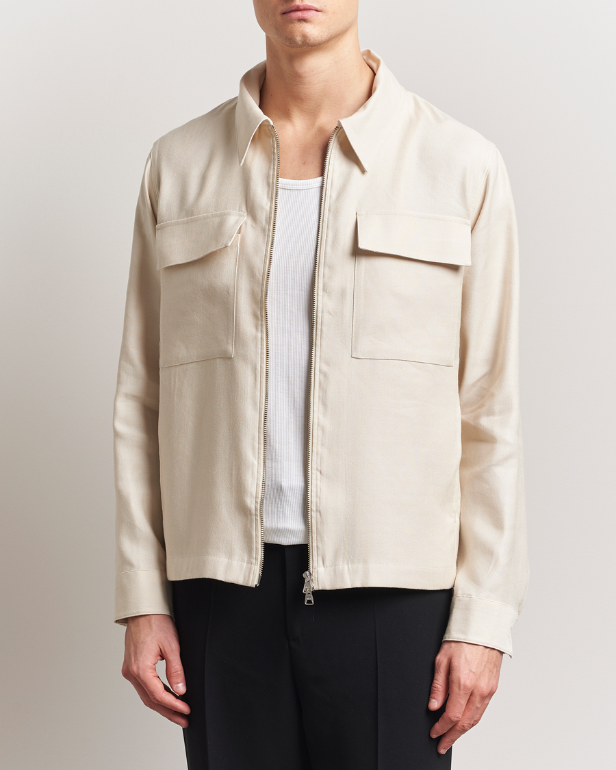 Mies | Kauluspaidat | NN07 | Alban Cotton/Linen Overshirt Ivory