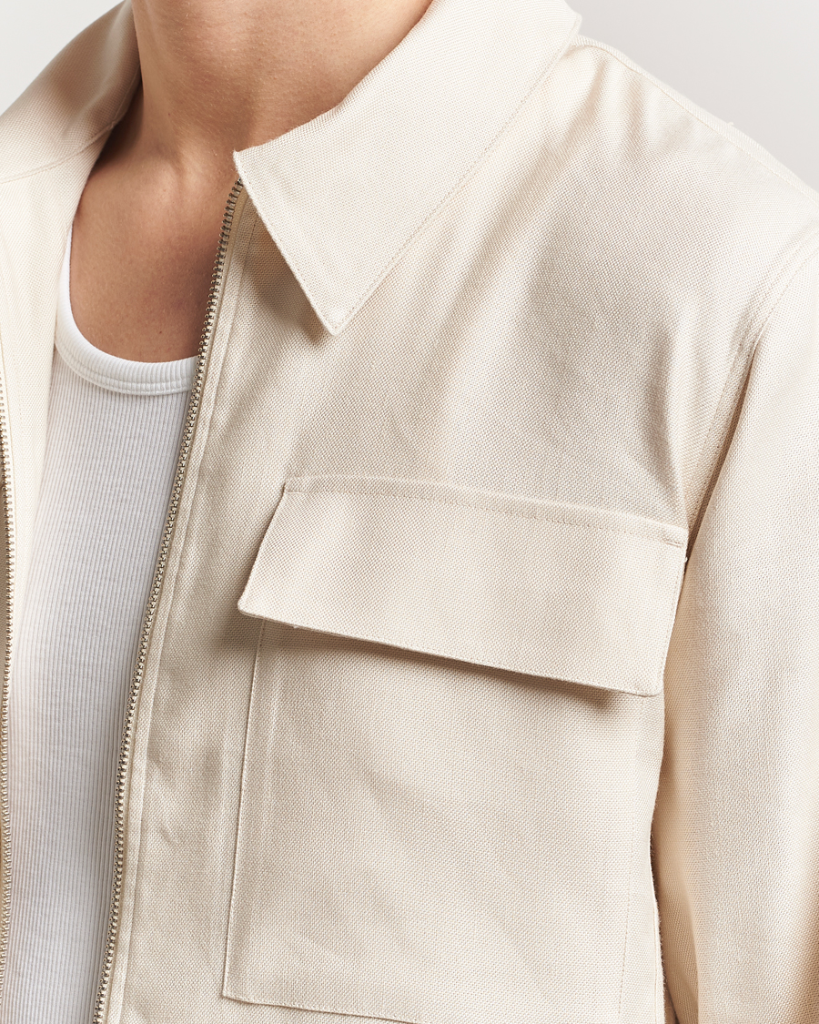 Mies | Kauluspaidat | NN07 | Alban Cotton/Linen Overshirt Ivory