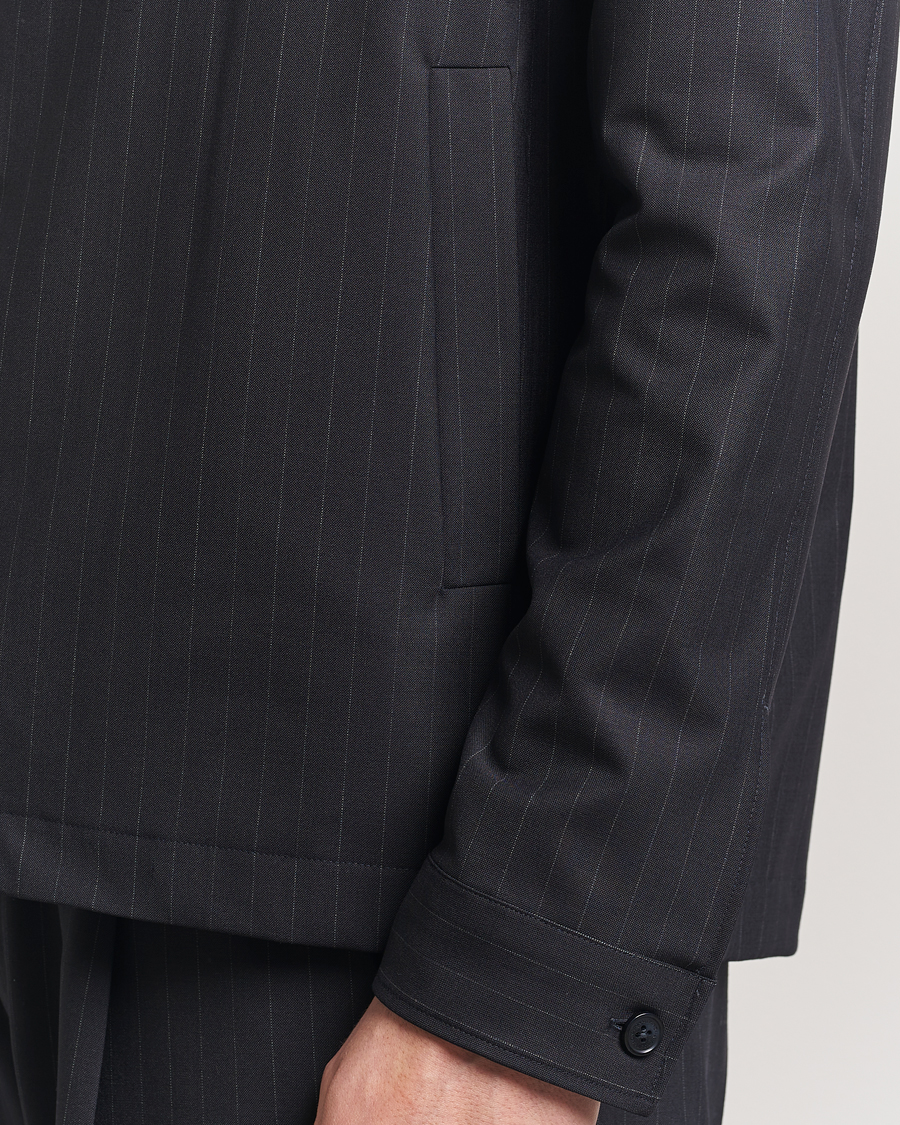 Mies | Kauluspaidat | NN07 | Zander Pinstriped Overshirt Navy/White