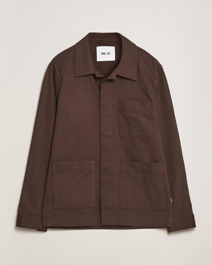Mies | Kauluspaidat | NN07 | Olav Pocket Overshirt Demitasse Brown