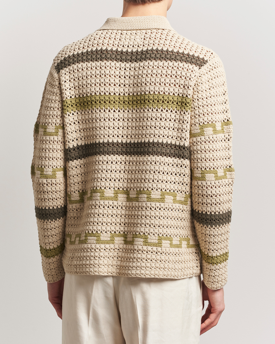 Mies | Puserot | NN07 | Frank Crochet Knitted Cardigan Oat