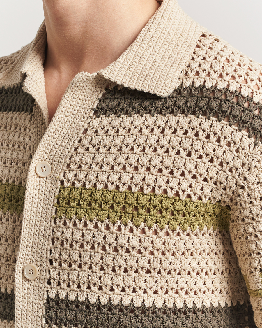 Mies | Puserot | NN07 | Frank Crochet Knitted Cardigan Oat