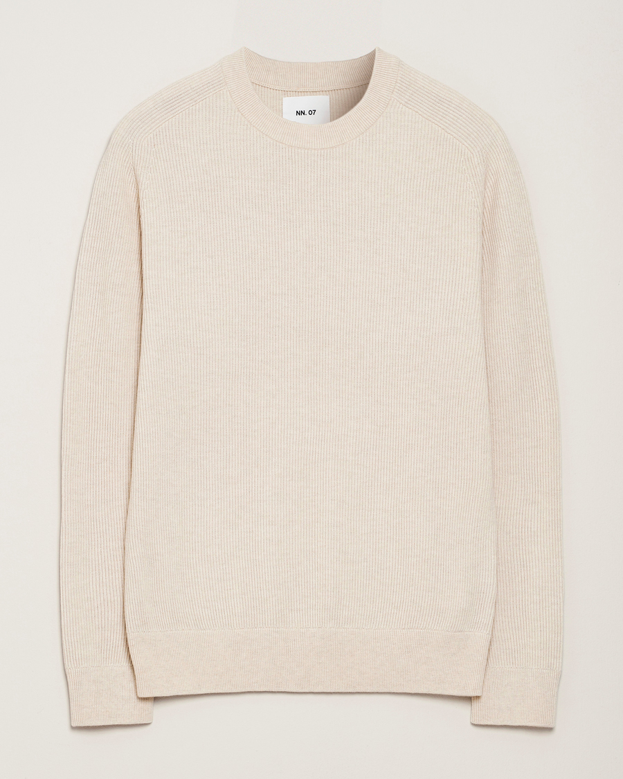 Mies | Puserot | NN07 | Kevin Cotton Knitted Sweater Ivory