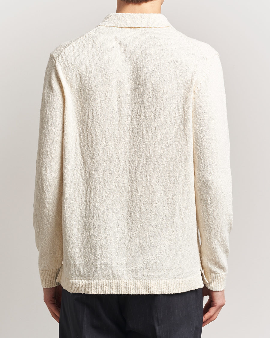Mies | Puserot | NN07 | Randy Knitted Long Sleeve Polo Ecru