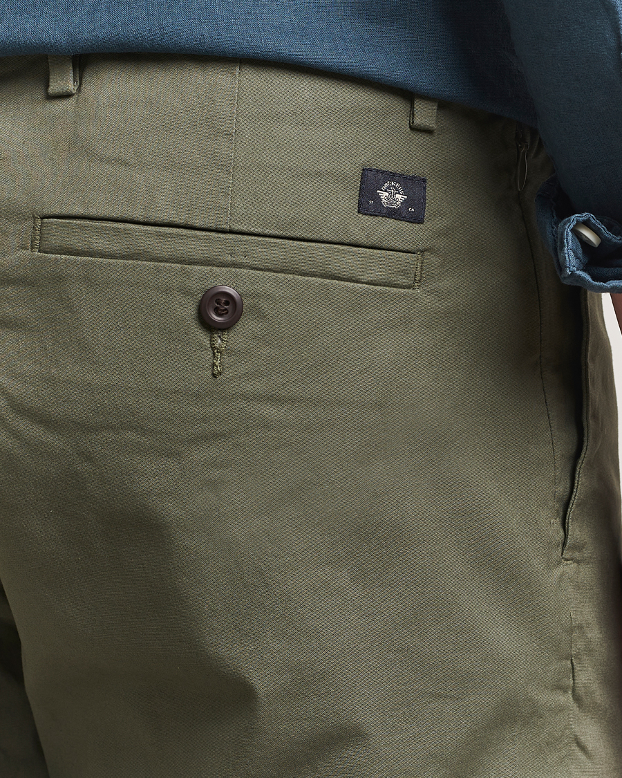 Mies | Shortsit | Dockers | Slim Cotton/Linen Shorts Teal Leaf