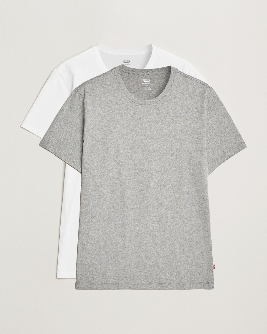 Mies | T-paidat | Levi's | 2-Pack Crew Neck T-Shirt White/Grey Heather