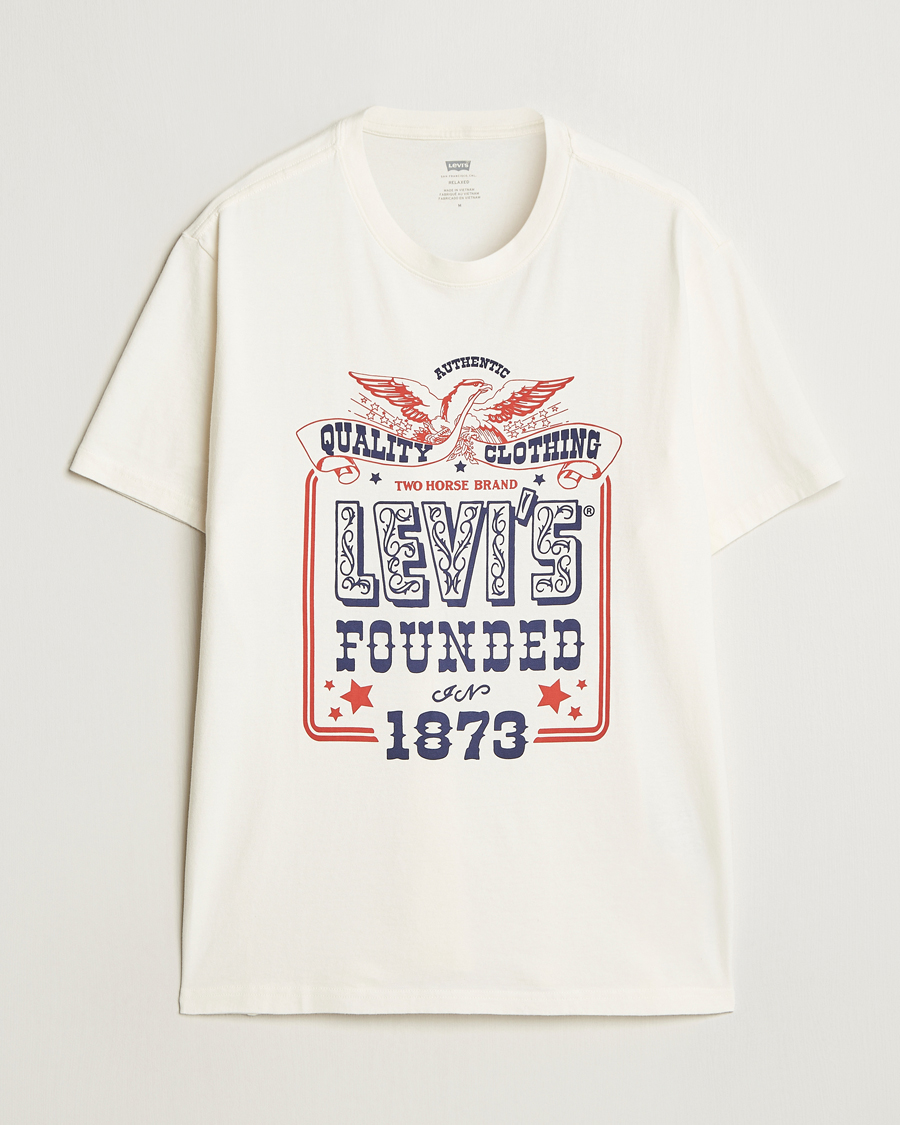 Mies | T-paidat | Levi's | Relaxed Fit Printed Crew Neck T-Shirt Egret White