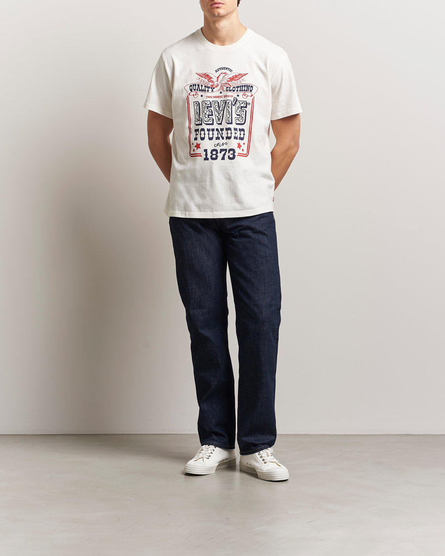 Mies | T-paidat | Levi's | Relaxed Fit Printed Crew Neck T-Shirt Egret White