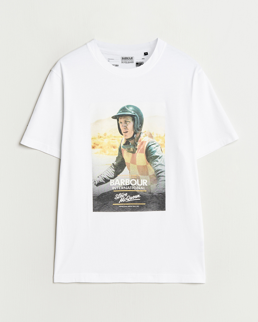 Mies | T-paidat | Barbour International | Nicholl Steeve McQueen T-Shirt White