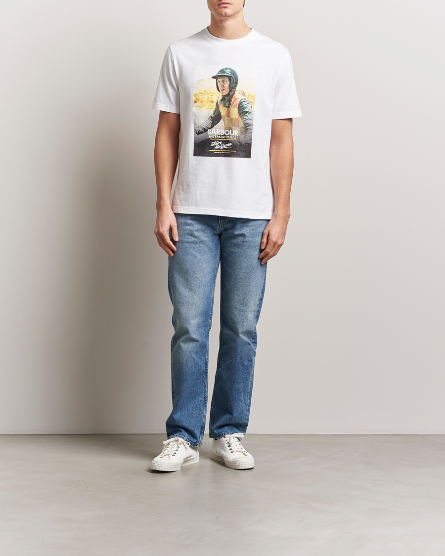 Mies | T-paidat | Barbour International | Nicholl Steeve McQueen T-Shirt White