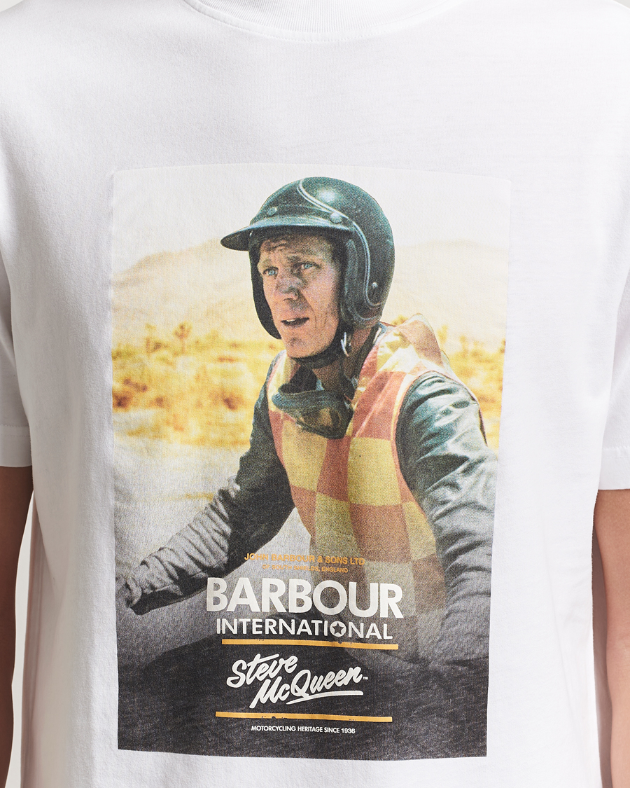 Mies | T-paidat | Barbour International | Nicholl Steeve McQueen T-Shirt White