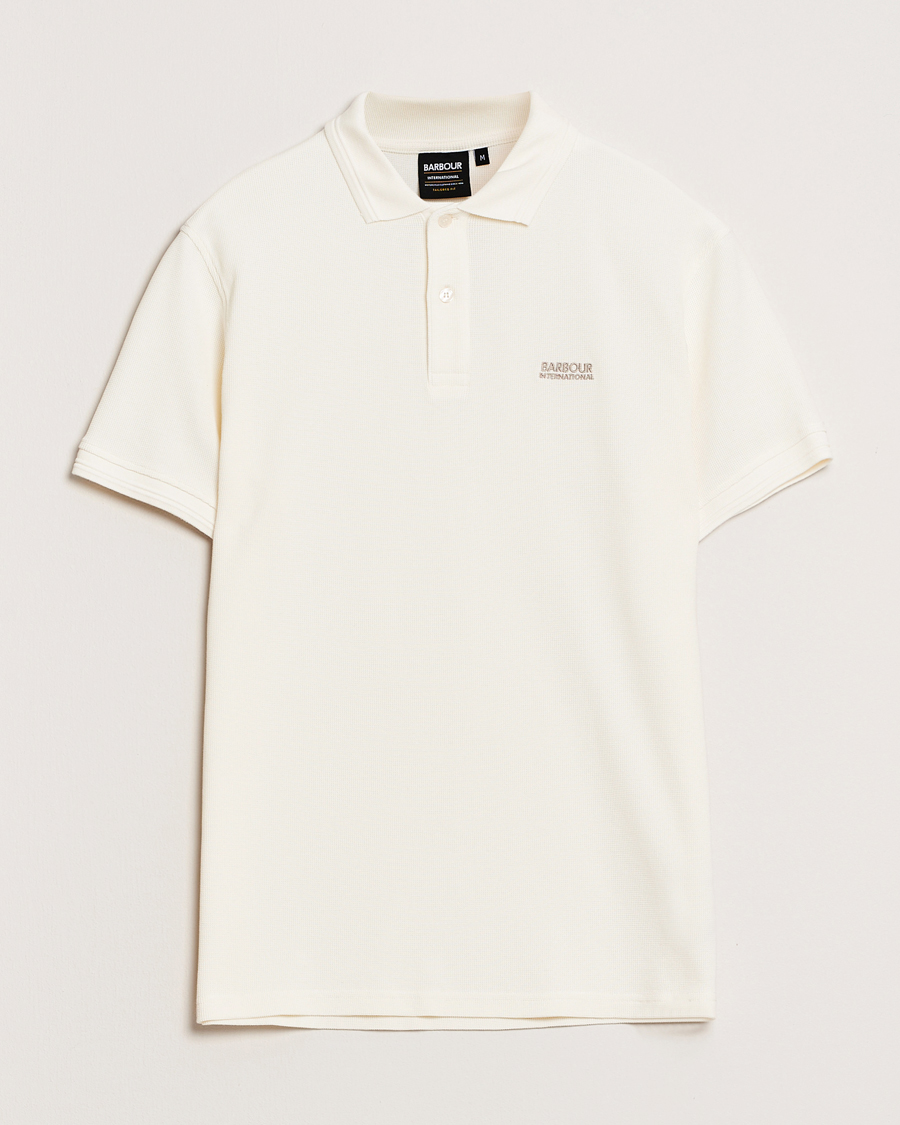 Mies | Pikeet | Barbour International | Charlie Textured Polo Whisper White
