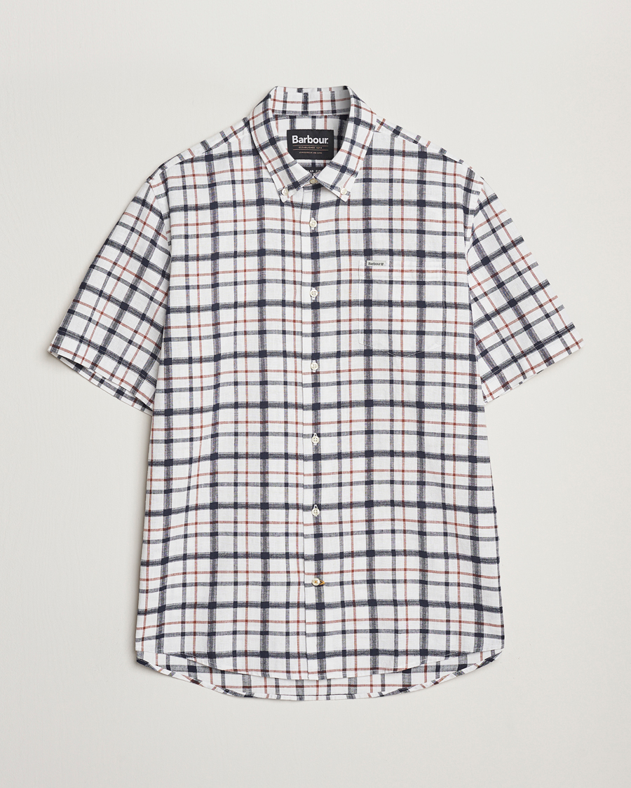 Mies | Kauluspaidat | Barbour Lifestyle | Glover Linen Blend Short Sleeve Shirt Brook Blue