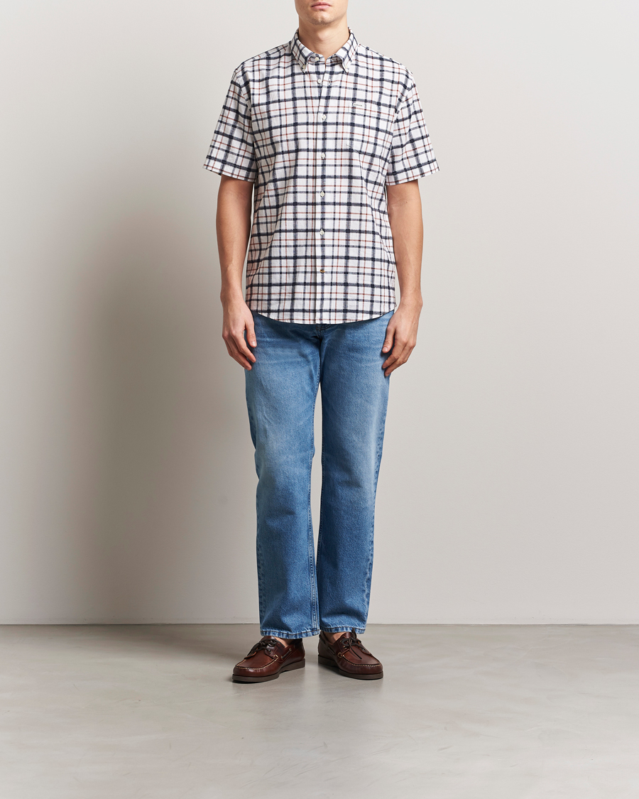 Mies | Kauluspaidat | Barbour Lifestyle | Glover Linen Blend Short Sleeve Shirt Brook Blue