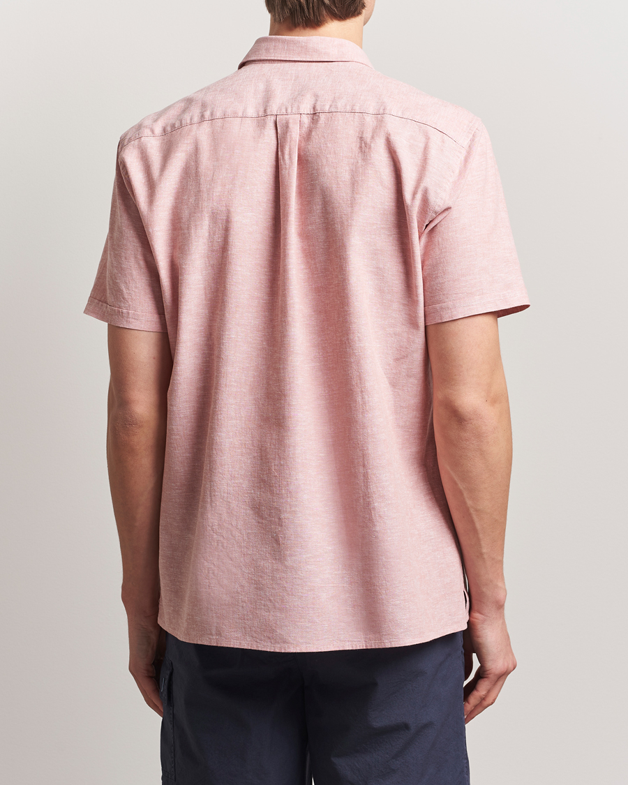 Mies | Kauluspaidat | Barbour Lifestyle | Nelson Short Sleeve Linen/Cotton Shirt Pink Clay